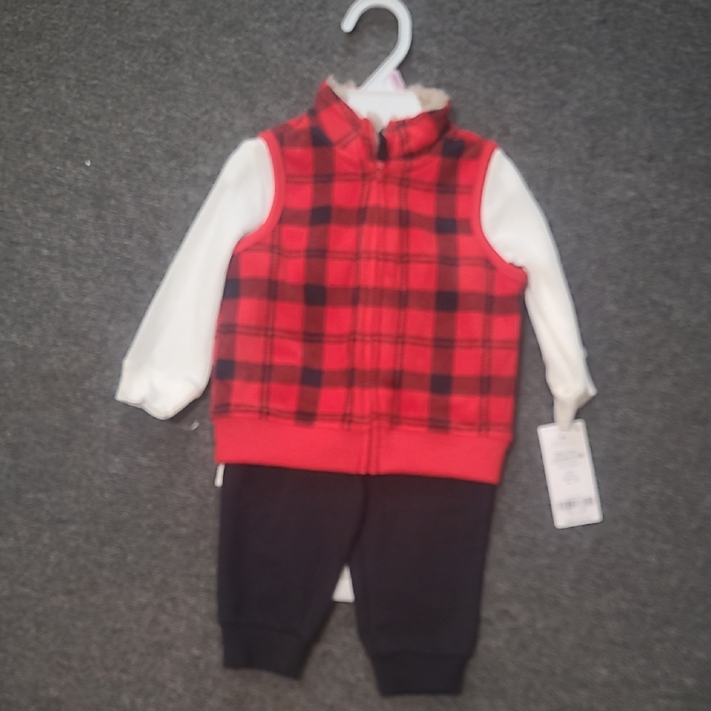 Carter's Red and Black Plaid Kids Matching Set